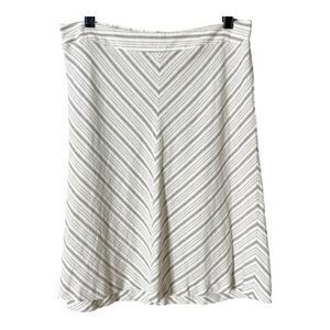 For Cynthia Linen Blend Chevron Stripe A-Line Skirt Size Medium